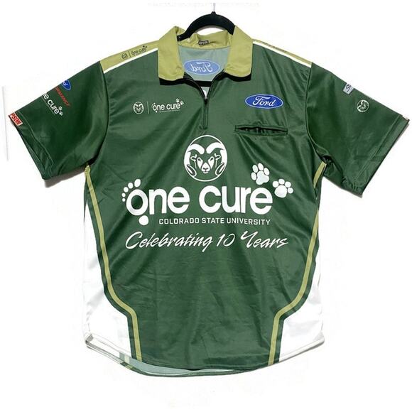 NASCAR Stewart Haas Racing One Cure Pullover Shirt Size XL Green - Picture 1 of 6